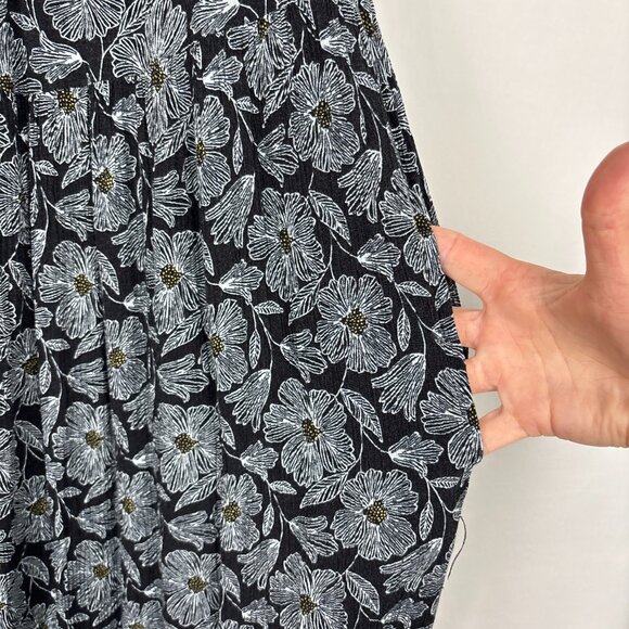 Dip Floral Maxi Dress Women’s Medium Black White Adjustable Straps Tiered Flowy - Picture 4 of 14